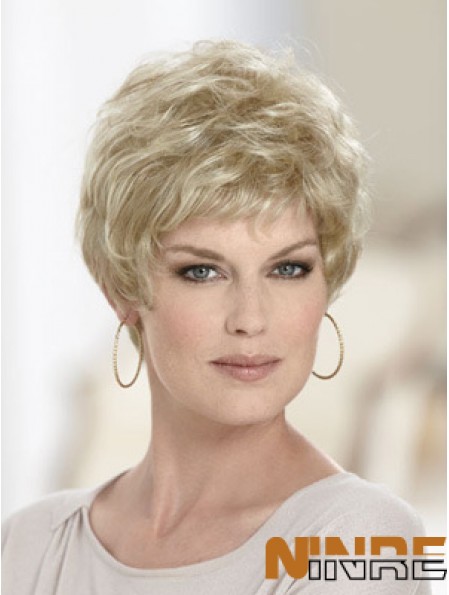 Boycuts Wavy Blonde Capless Discount Perruques Courtes