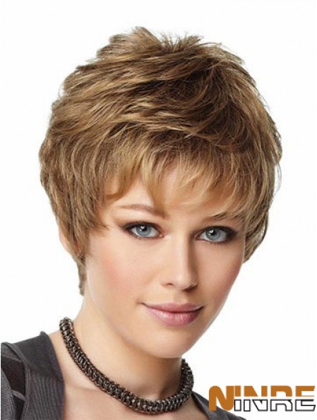 Perruques Wonder avec coupe courte ondulée style capless