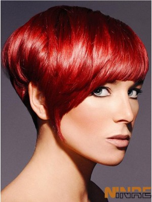 Boycuts Straight Red Capless Sassy Perruques Courtes