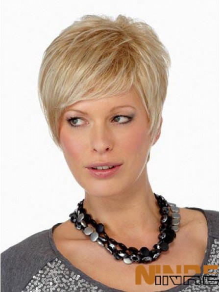 Boycuts Straight Blonde Capless perruques courtes en ligne