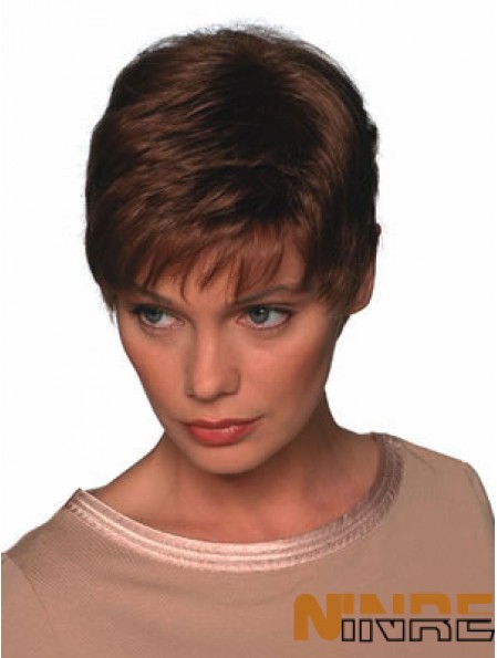 Boycuts Straight Auburn capless perruques courtes et douces