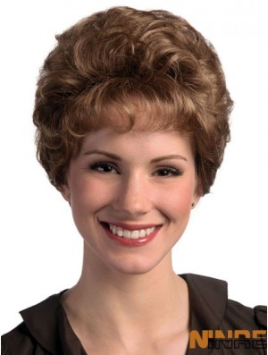 Curly Brown No-Fuss Short Classic Perruques pour femmes