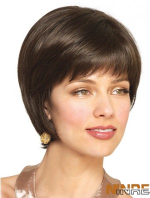 Bobs de cheveux humains avec la longueur courte de couleur brune capless