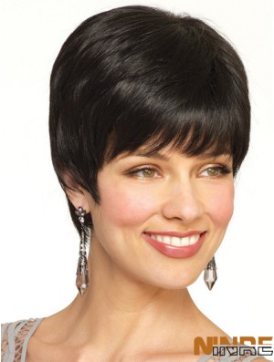 Boycuts Straight Black Capless perruques courtes populaires