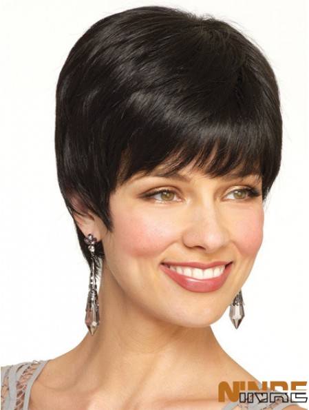 Boycuts Straight Black Capless perruques courtes populaires