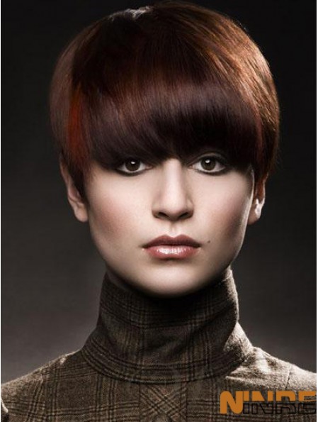 Boycuts Straight Auburn Capless perruques courtes de haute qualité