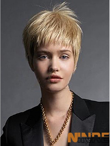 Boycuts Straight Blonde Capless Fabulous Perruques Courtes