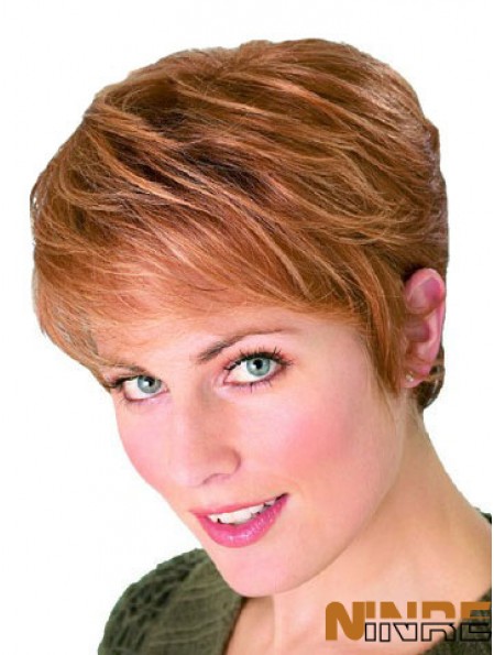 Straight Boycuts Cropped Perfect Auburn Perruques synthétiques