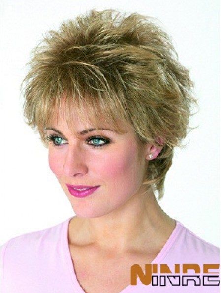 Boycuts Wavy Blonde Capless perruques courtes les moins chères