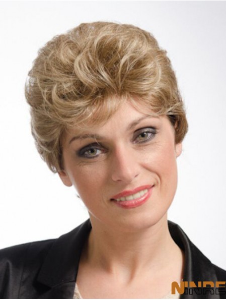 Curly Blonde Amazing Short Perruques Classiques