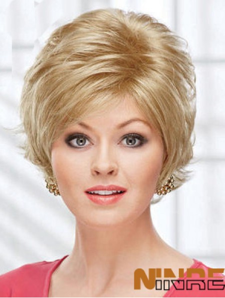 8  inchbelles perruques courtes blondes ondulées en couches