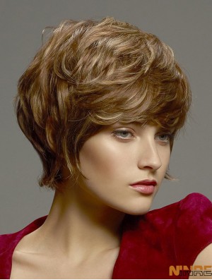 8  inchfabuleux ondulés Boycuts Blonde perruques courtes