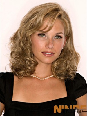 Demi perruque avec Remy Blonde Couleur Longueur d'épaule Style ondulé