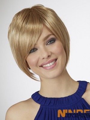 Longueur du menton Bobs 10  inchPerruques blondes droites moyennes