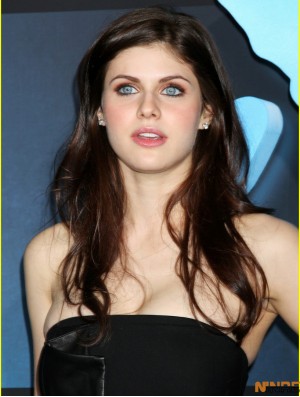 Remise Perruque Marron Longue Droite 18 Pouces Sans Frange Alexandra Daddario