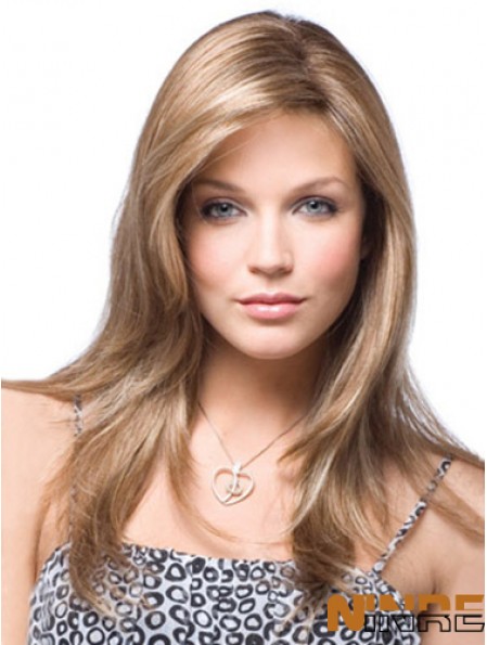 Droite sans frange longues perruques synthétiques blondes incroyables