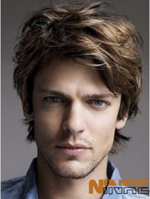 Brown Lace Front Wavy Short Layered Mens Hairstyles