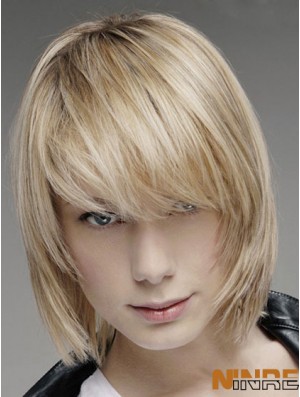 Perruque de cheveux humains attachée à la main et à dessus mono