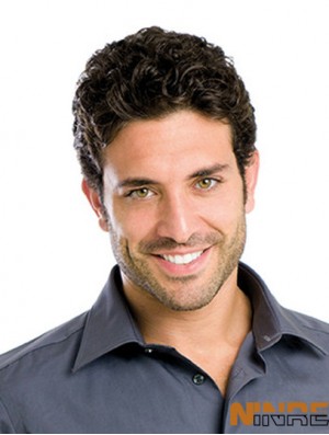 Lace Front Wavy Cropped Brown synthétique perruques courtes pour hommes