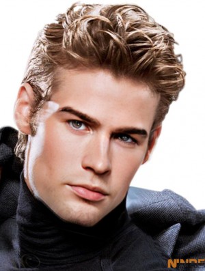 perruque homme droite marron pour de cheveux