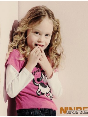 Perruques pour enfants 100% cheveux longs remy blonds ondulés