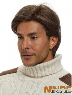 perruque homme courte et lisse brune