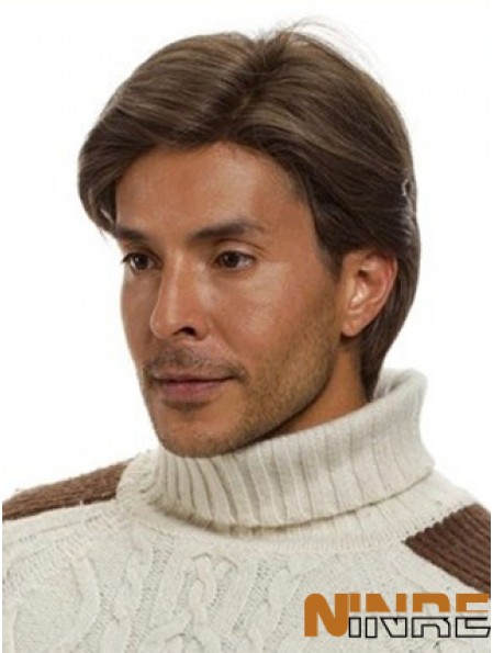 perruque homme courte et lisse brune