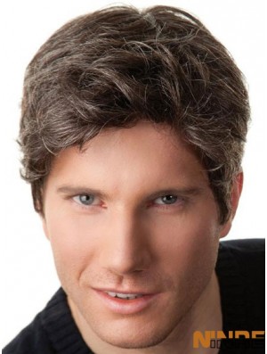Perruques droites courtes sans cheveux gris Remy