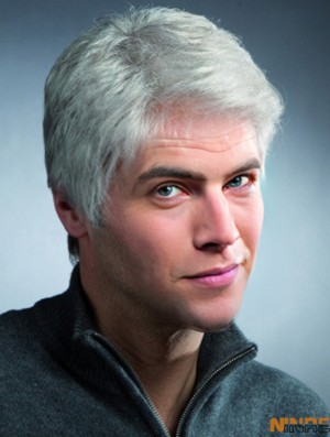 perruque blonde courte synthétique pour homme