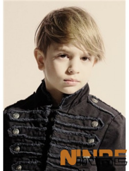 Perruques capless droites cheveux blonds courts remy pour enfants