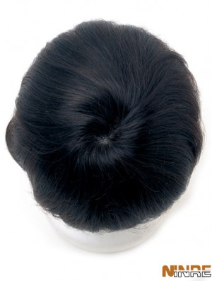 Perruques droites noires de monofilament de Remy humain de Lacr ou perruques de dentelle
