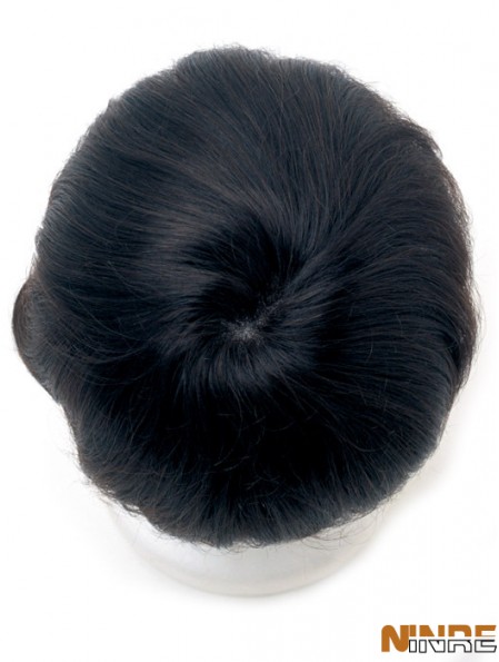 Perruques droites noires de monofilament de Remy humain de Lacr ou perruques de dentelle
