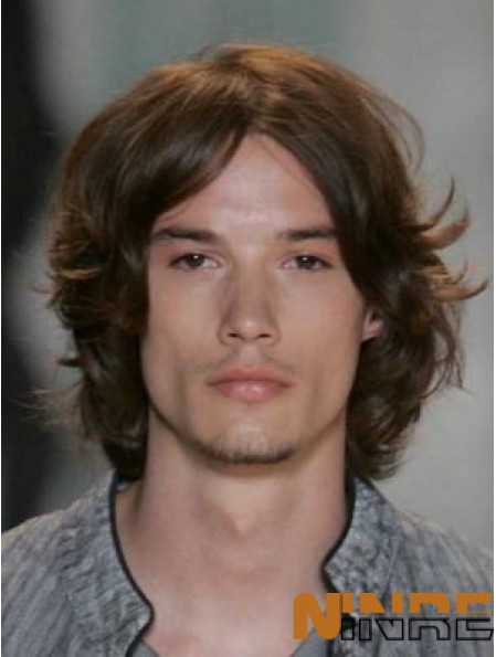 Auburn Lace Front perruque droite longueur de cheveux humains pour hommes