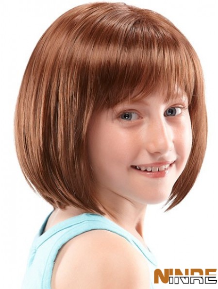 Enfants perruques UK longueur de menton avant en dentelle avec synthétique