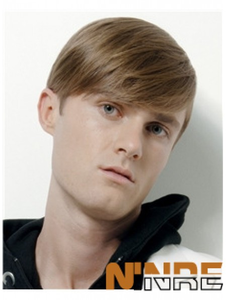 Perruque blonde 100% homme à la main 100% attachée à la main Remy