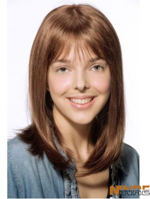 Perruque enfant avant droite en dentelle synthétique marron