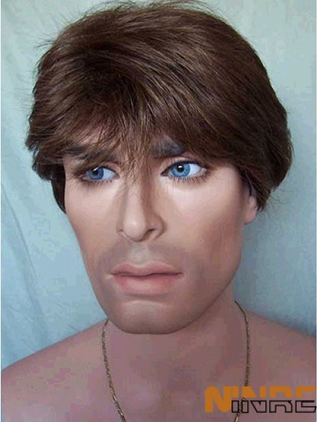 Capless Straight Brown Shory Nice perruque pour homme
