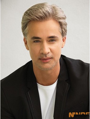 Perruques droites pour hommes blond platine 4 pouces