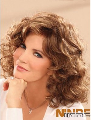 Longueur d'épaule Ondulée Layered Full Lace Brown Confortable 14  inch Perruques