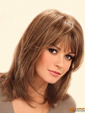 Longueur d'épaule Droite Layered Lace Front Brown Soft 14  inchPerruques 