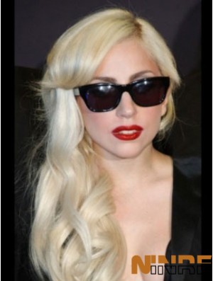 16 pouces bonne longue ondulée avec frange perruques Lady Gaga