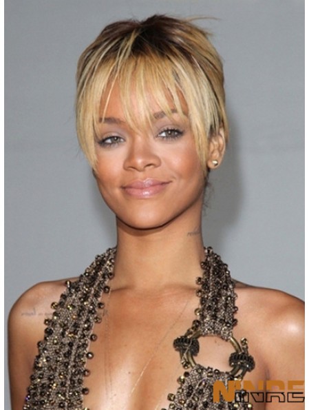 Perruques  droites blondes courtes sans coupe