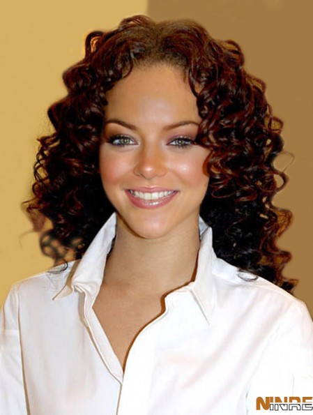 Meilleure longueur d'épaule Auburn Curly capless  perruques