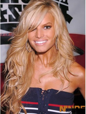 Perruques Jessica Simpson en couches longues ondulées blondes de 18 pouces