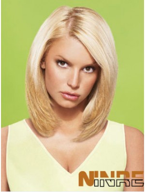 Perruques Jessica Simpson en couches courtes et droites blondes de 12 pouces