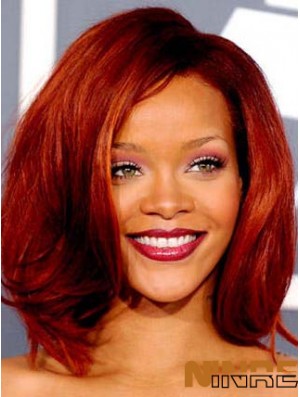 Red Wavy Without Bangs Lace Front 12 pouces New  Perruques