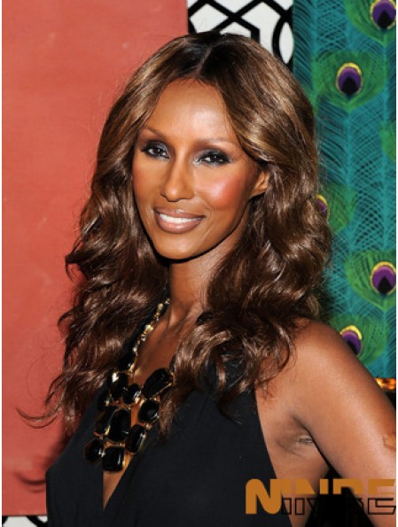 Long Wavy Lace Front Brown 18 pouces moins cher Iman perruques
