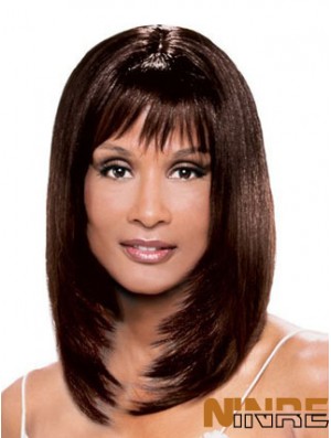 Auburn Longueur d'épaule Droite Avec Frange Avant De Lacet 14 pouces Perruques Beverly Johnson