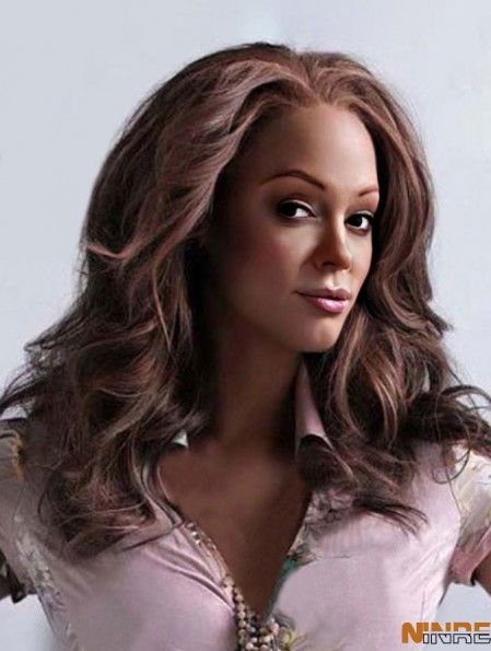 Auburn Wavy Layered Lace Front 16 pouces Meilleures perruques Tyra Banks