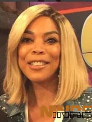 14  inchLace Front Remy Cheveux Humains Bobs Longueur d'épaule Blonde Droite  Perruques